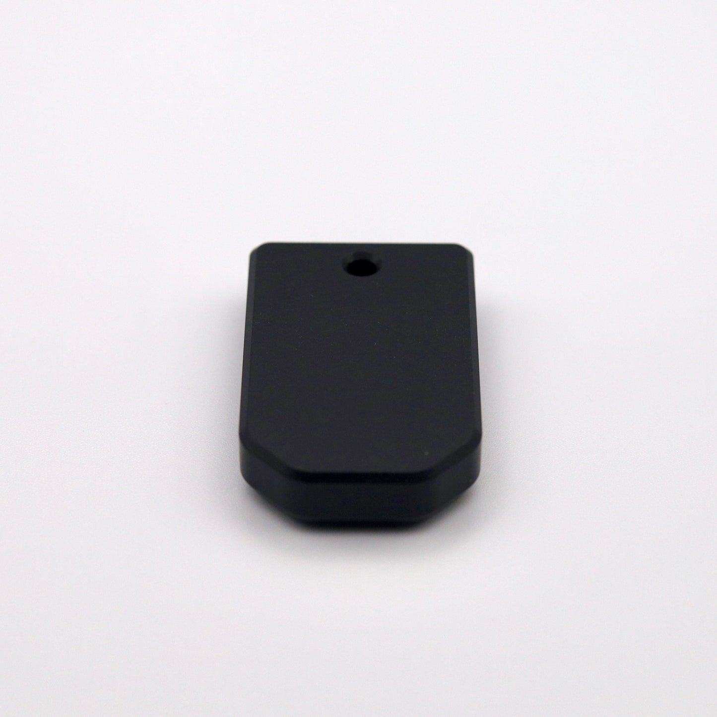 Close-up of black anodized base plate for PSA Micro Dagger