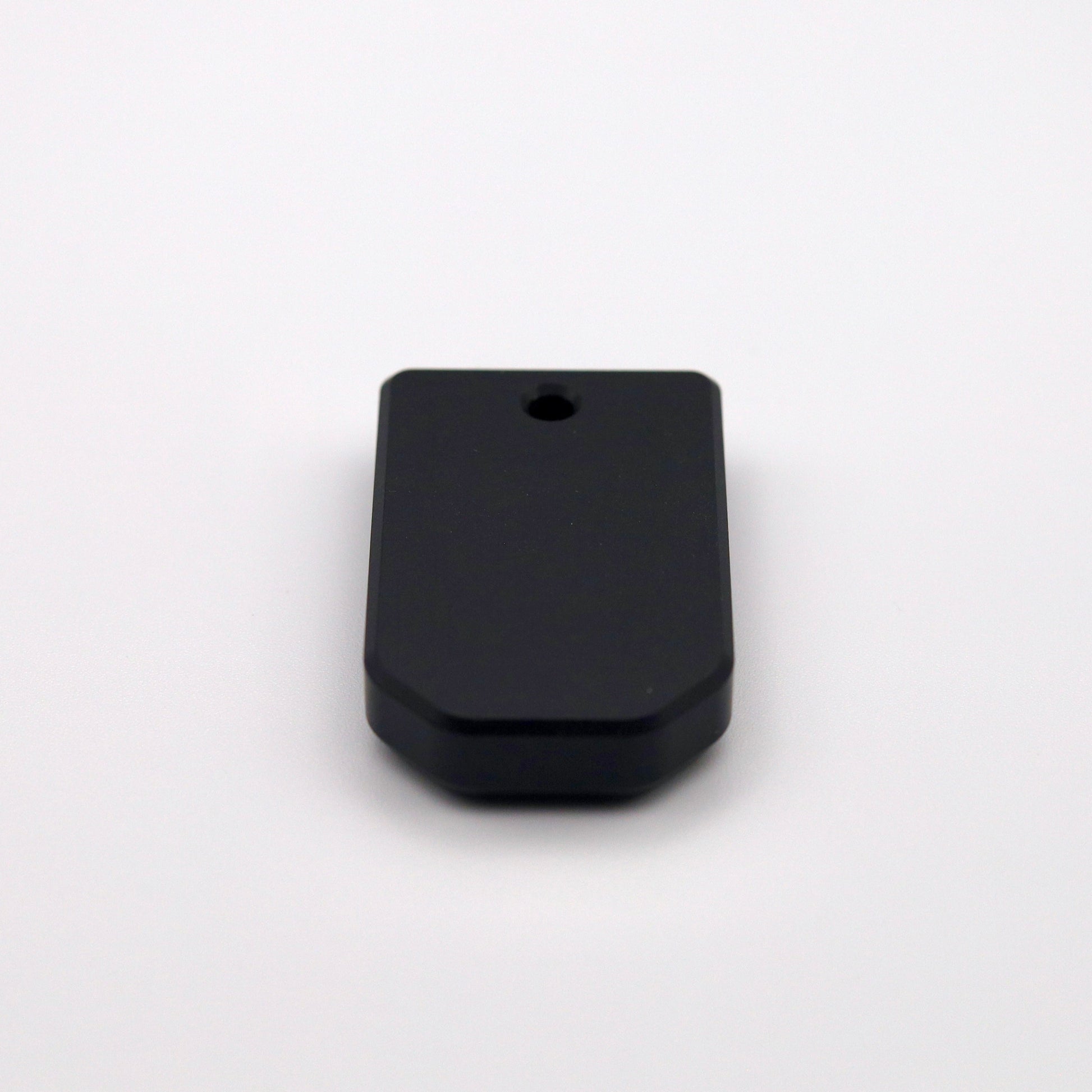 Close-up of black anodized base plate for PSA Micro Dagger