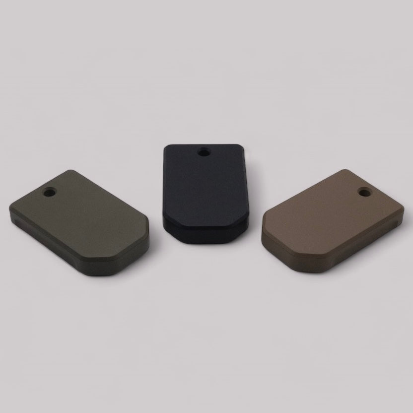 Set of black anodized PSA Micro Dagger base plates
