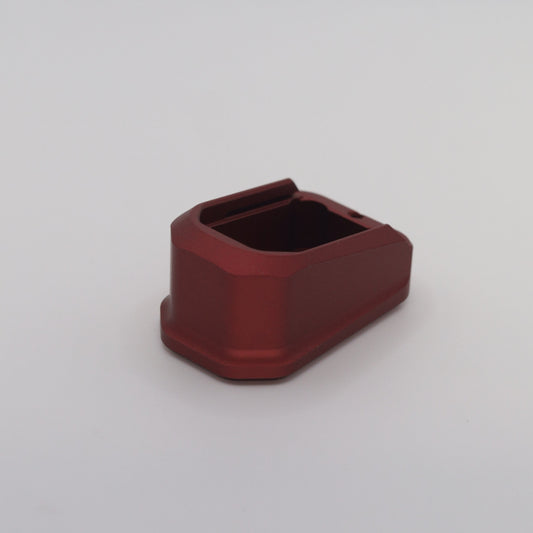 Micro Dagger +2 Mag Extension – Red – Glock 43/48 Compatible - Custom Machined Concepts