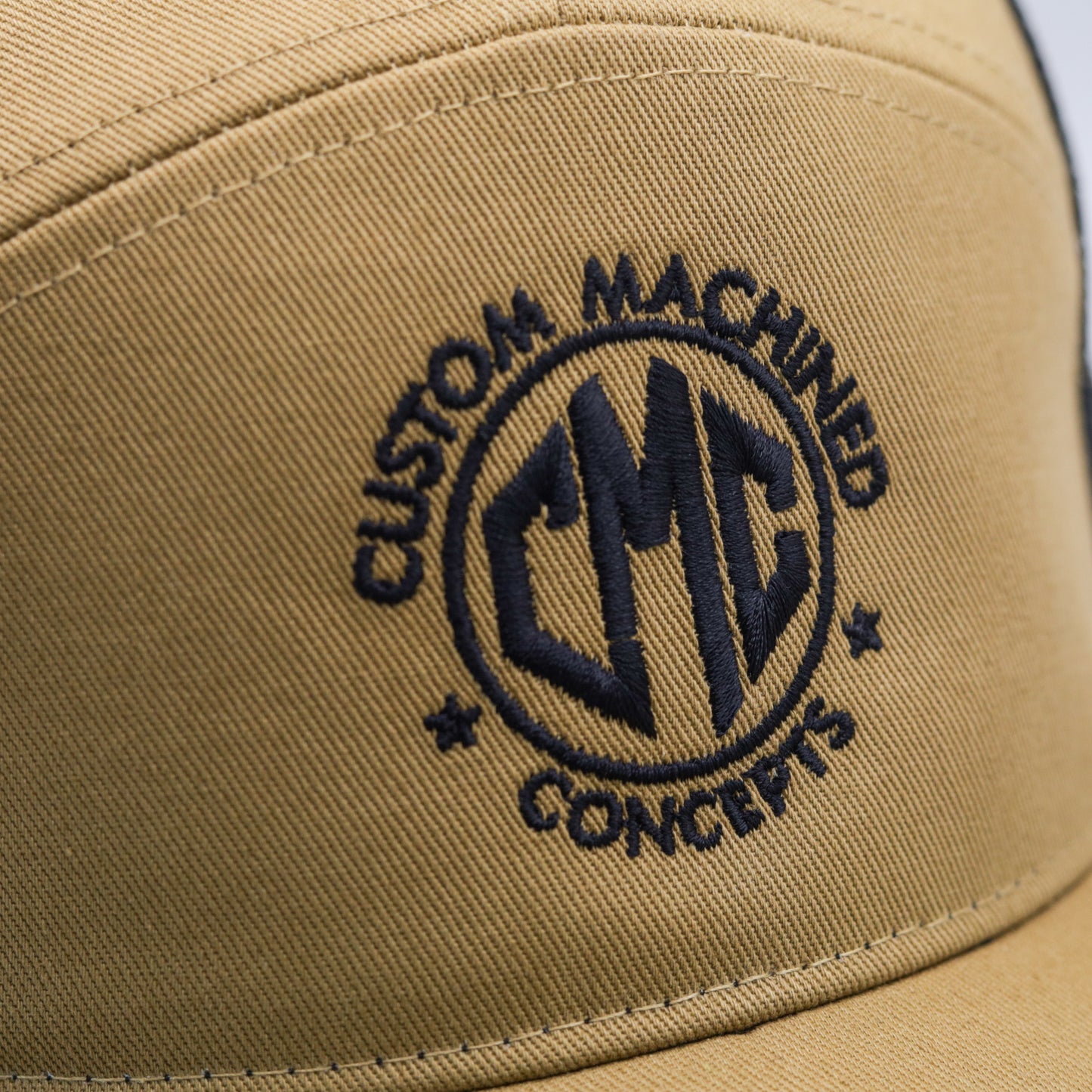 CMC Classic Tan Trucker Hat – Black Mesh | Custom Machined Concepts - Custom Machined Concepts